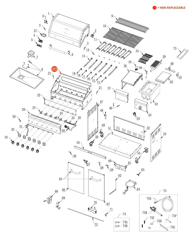 replacement grill parts for your Nexgrill 720-0896B