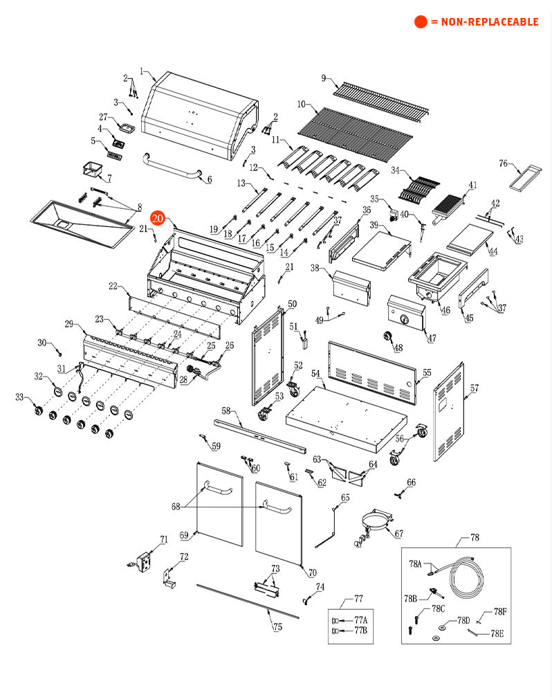 replacement grill parts for your Nexgrill 720-0896B