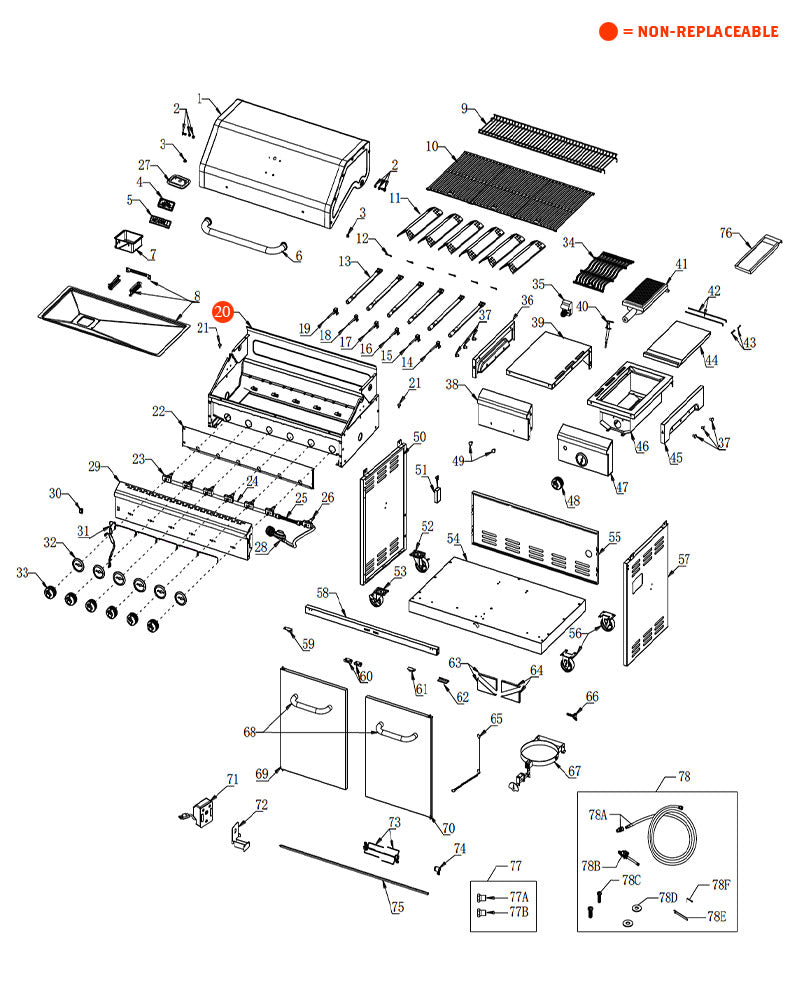 replacement grill parts for your Nexgrill 720-0896B