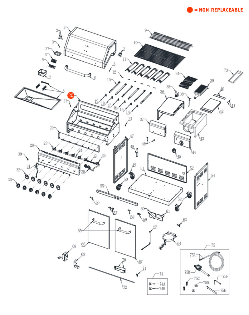 replacement grill parts for your Nexgrill 720-0896B