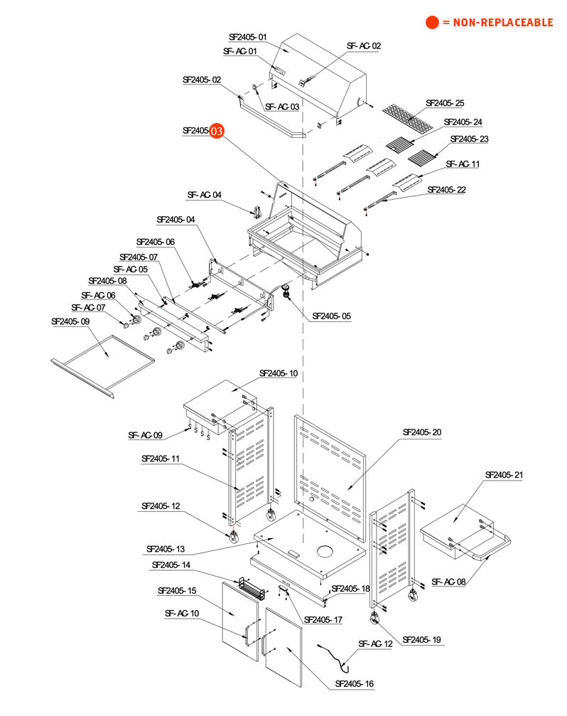 replacement grill parts for your Sterling Forge 720-0016