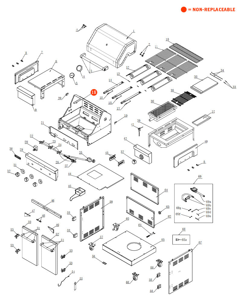 Replacement Grill Parts for KitchenAid 720-0953B