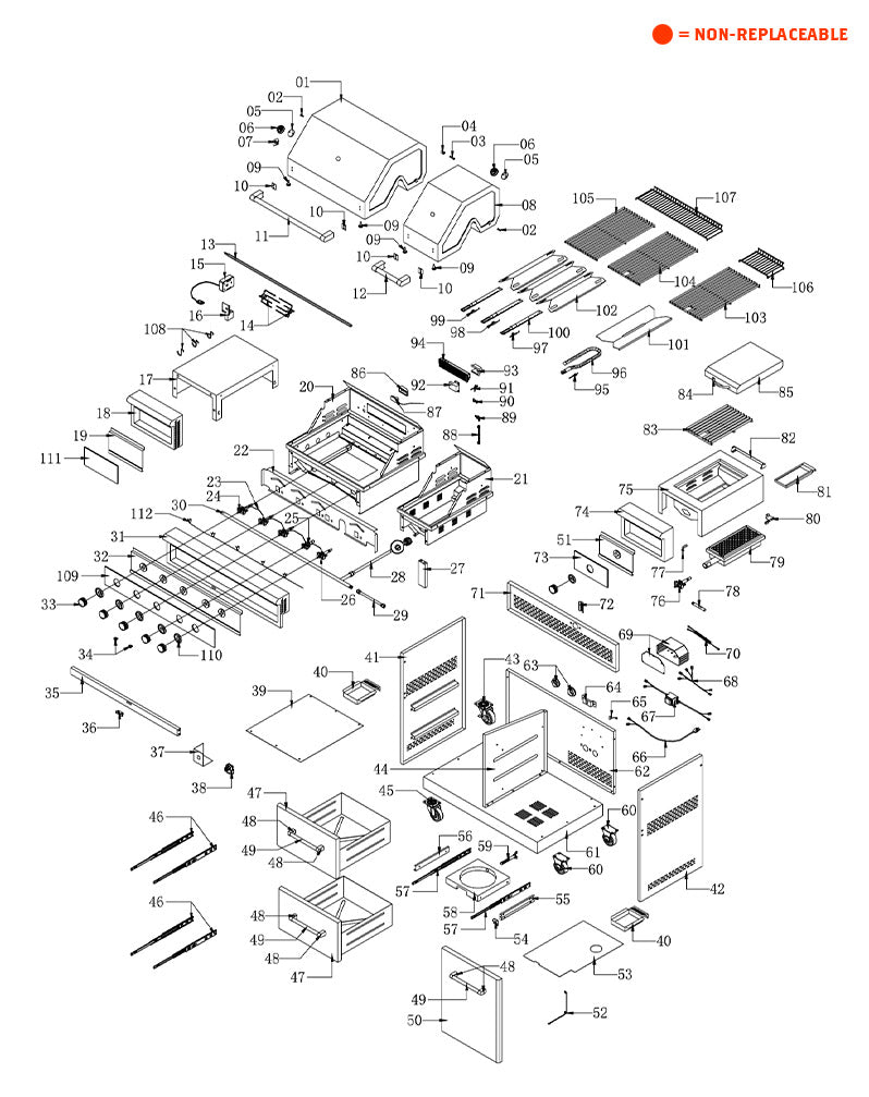 Replacement Grill Parts for Member’s Mark 720-0584A