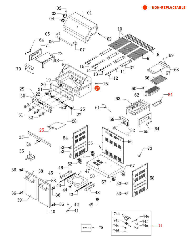 Replacement Grill Parts for KitchenAid 720-0954