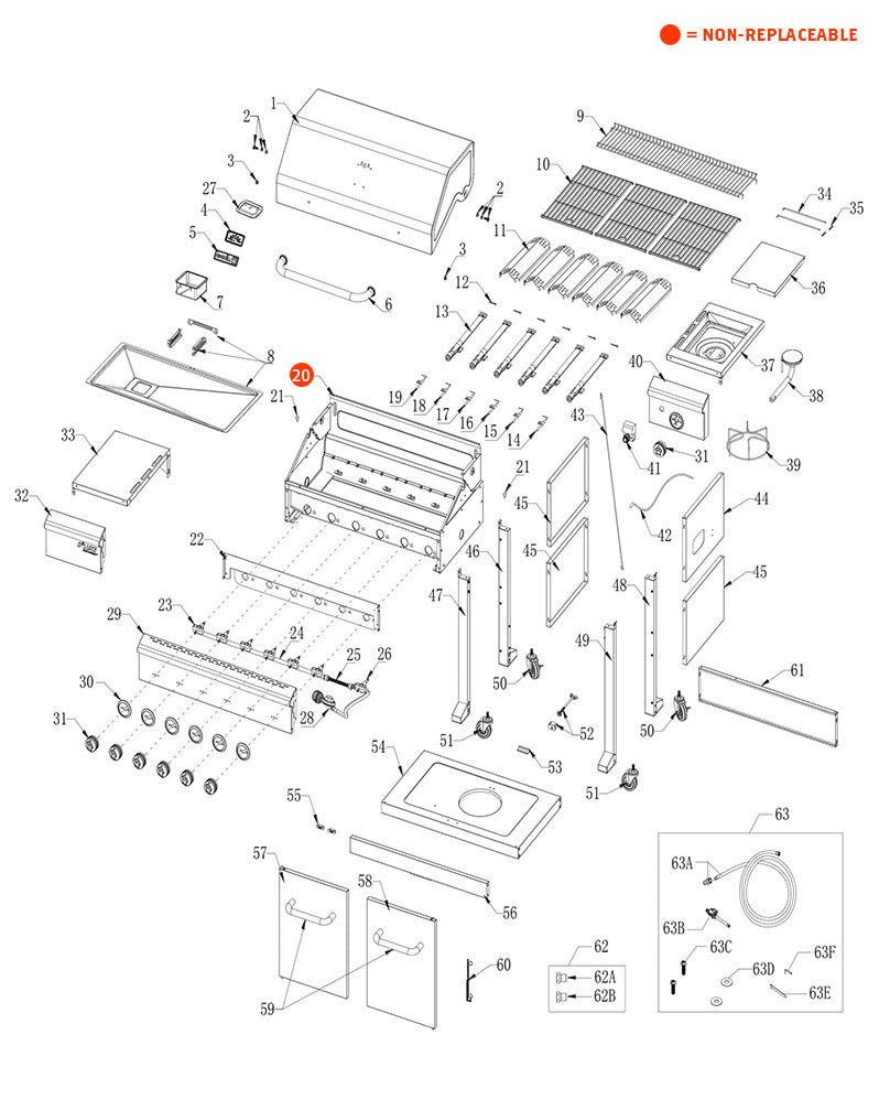 Replacement Grill Parts for Nexgrill 720 0898A